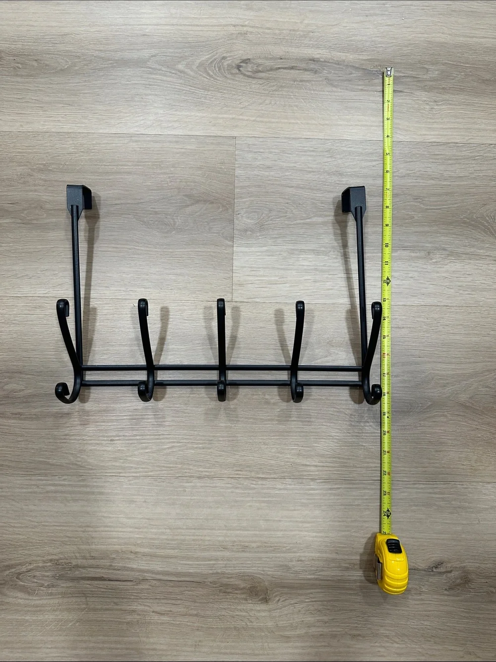 Black Metal Over-the-Door 5-Hook Wall Rack